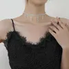 Choker Fashion Shine Crystal Dollar Znak Naszyjka dla kobiet Charm Neck Łańcuch Luksusowa cyrkon Sexy boho wisiorek biżuteria