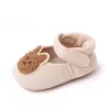 First Walkers Cute Cartoon Pure Cotton Baby Shoes Soft Sole Infant Prewalkers Born Foot Wears Solid Color