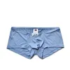 Onderbroek heren ondergoed lage taille sexy vaste kleurbrief bokser boksers briefs nylon zijde glad ademende stretch