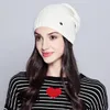 Gorro Feanie/crânio Caps Mosnow Hat feminino Autumn Winter Fashion 2023 Brand Stripe clássico malha sólida Hats femininos Skullies #M Scot