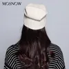 Gorro Feanie/crânio Caps Mosnow Hat feminino Autumn Winter Fashion 2023 Brand Stripe clássico malha sólida Hats femininos Skullies #M Scot