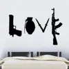 Banksy Love Weapons Wall Sticker Art Graffitti Street Vinyl Wall Decal Home Decor231X