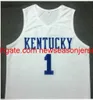 Maglia da basket Vintage DEVIN BOOKER # 1 Kentucky Wildcats personalizzata con qualsiasi numero di nome