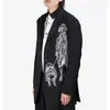 Mens Suit Yamamoto 23SS Spring Yohji 및 Summer Man S Dog Walking 인쇄 캐주얼 코트 느슨한 오버 사이즈 슈트 탑