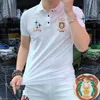 Nowe luksusowe styl męskie koszule polo designer t shirt High Street Haft haft stały kolor lapy polo drukowanie najwyższej jakości odzież koszulki azjatyckie rozmiar m-4xl