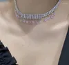 Choker Pink Love Pendant full av Diamond Tassel Necklace Luxury Nisch Design Collar Women CollarBone Chain