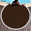 Havlu 150cm Yuvarlak Plaj Bohem 3D Grid Geometrik Leopar Goblen Mikrofiber Yoga Mat Battaniye Duş Banyo Havlu Kapak