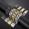 25mm Schwer Mit Gürtel Buck Curb Cuban Link Kette Armband Männer Punk Rock Gold Silber Schwarz Edelstahl Biker fahrrad Männliche Armbänder Armreif Schmuck Zubehör