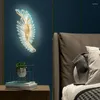 Wandleuchte Moderne kreative Goldfeder Licht Led Nordic Schlafzimmer Nachttischbeleuchtung Wohnzimmer TV Hintergrund Dekoration