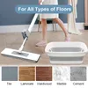 Mops Flat Squeeze Mop With Folding Bucket Hand Free Washing Microfiber Replacement Pad Automatic Spin Floor Mop Household Cleaning 230311