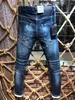 DSQ PHANTOM TURTLE Jeans Masculino Jeans de Luxo Designer de Luxo Skinny Rasgado Cool Guy Casual Buraco Denim Moda Marca Fit Jeans Calça Lavada Masculina 1031