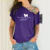 Frauen T Shirts Lustige Hund Herzschlag T-shirt Frauen Sommer Kurzarm Casual Harajuku T Shirt Femme Sexy Kreuz Verband Tops