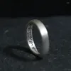 Pierścienie klastra s925 srebrny pierścień w stylu retro w stylu retro w stylu retro krajowy szczotkowany przez minimalistyczne akcesoria biżuterii