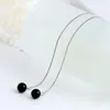 Boucles d'oreilles pendantes 925 argent Sterling noir agate longue gland tempérament de mode pour les femmes bijoux d'oreille simples