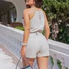 Piece Two Dress Casual Set Women Two -Piece Suit 2022 Summer New Simple Sleeveless Solid Color Sexiga backless Shorts Suits W0224 -Piece S