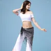 Scene Wear Women Belly Dance Hip Scarf Tribal Fringe paljetter Triangel Tassel Scarves Bellydance Accessories Tassels i midjekedjan