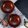Bowls Wood Bowl Japanese Style Solid Serving Tableware For Rice Soup Dip Coffee Tea Decoration 4 Pcs