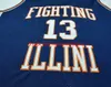 Vintage #33 KENNY BATTLE Fighting Illinois Basketball Jersey op maat elke naam nummer jersey