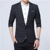 Mäns kostymer Blazer Masculino 2023 Autumn Winter Fashion Plaid Men Casual Slim Social Business Terno Jacket