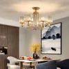 Luces de techo Lámpara de araña de cristal posmoderna Estilo de lujo Ambiente simple Decoración de la sala de estar del hogar