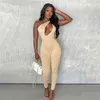 Kvinnors jumpsuits rompers One Shoulder Sexy Cut Out Rompers Womens Jumpsuit Streetwear Solid Backless Active Wear Skinny Slim Jumpsuits Summer 230311