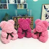 Artificial Flowers Rose Bear Multicolor Foam Rose Flower Teddy Bear Valentines Day Gift Birthday Party Spring Decoration