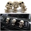 Dekorativa föremål Figurer Creative Bone Skull Diffuser Car Decor Factory Price Dark Magic Car Parfyme Fragrance Clip Auto Vent Air Freshener Scent Parfum 230311