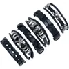 Strand 6pcs/IF ME Vintage Leaf Feather Multilayer Leather Bracelet Men Fashion Braided Handmade Star Rope Wrap Bracelets & Bangles Male