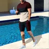 Herrspårar Men Tracksuit 3D Printed T Shirt Shorts Sportwear Herrkläder Suit Man Overdimensionerad jogger casual set Summer Streetwear Suit 230311