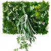Decorative Flowers Artificial Plant Lawn DIY Background Wall Simulation Grass Leaf Panel Green Hanging Home Living Decoration Plants Bedroom