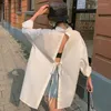 Women's Blouses Oversized Summer Shirt With Back Opening And Closing Women's Long Casual Top Light Thin Long-sleeved Y2K Sexy Backless