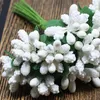 Dekorativa blommor kransar 144 st/pack diy scrapbooking krans falska bukett konstgjord knopp stamen bär bacca blomma för bröllopsdekor