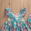 Abiti da ragazza Summer Lovely Little Girls Dress Infant Ruffle Floral Baby Clothes Set di abiti prendisole e slip