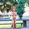 Giyim setleri doğan bebek kız kız Noel geyik kıyafetleri bodysuits genel tulumlar Noel kıyafetleri kostüm boynuzları kafa bandı kıyafetleri 024m 230311