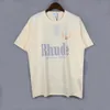 Rhude camiseta verão designer t camisa dos homens camisetas topos de luxo carta impressão camisa das mulheres dos homens roupas de manga curta S-XXL lakah