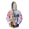 Heren Hoodies Nene Yashiro Toilet-gebonden Hanako-kun 3D-print Sweatshirts Cosplay Casual Coat Jacket