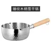 Milk Pot Flat Pan Japanese Style Wood Handle Liten Hushållens extra mat Inslag Nudlar Matlagning Hammer Soppa 230311