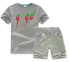 2-7 Yıl Çocuklar Tasarımcı Giyim Setleri yaz yüksek kaliteli T-Shirt Pantolon Set Marka baskı Çocuk 2 Parça % 100% pamuk Giyim bebek Erkek kız Moda Appare