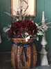 Dekorativa blommor 4 datorer Vintage Hortangea Artificial Decorations Faux för blommigt blommor Craft Burnt Fake Arrangement