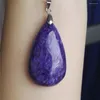 Подвесные ожерелья искренние фиолетовые натуральные хароиты женщины женский капля для кусочки бусинки Камень 40 23 12 мм