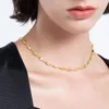 Chaînes Enfashion élégant pyramide colliers pour femmes couleur or collier en acier inoxydable collier ras du cou mode bijoux fête P203191