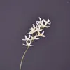 Decorative Flowers MBF Orchids White Artificial Hand Feel Simulation Orchid Flower For Home Wedding Party Decoration Floral Arrangement