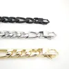 Catene da 12 mm pistola nera Collana in acciaio inossidabile e Jewerly inossidabile per uomini maschili Long Figaro Chain 18 "-36" Droppare impermeabile 45-90 cm