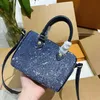 Designer de luxe Sac à bandoulière Nano denim oreiller Boston Bags Femmes mini sac à main Speedys Fashion Crossbody Purse sac luxueux Sac à dos fourre-tout bages Messenger