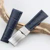 New 20mm Black Green Brown Blue Genuine Leather Watchband Watch Strap For Rolex gmt Watch for Rolex 116610LV262o