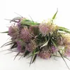 装飾的な花の花輪到着最高品質のフラワーボール植物プラスチック人工偽のグリーンリーフ7フォーク