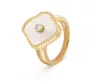 Пара Lucky Clover Ring Четырехлистный Cleef Love Gold для женщин Мужские обручальные кольца
