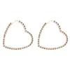 Hoopörhängen Pauli Manfi Fashion Metal Rhinestone Heart-Shaped Women's Creative Party Accessories