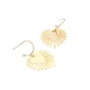 Hoop Earrings Gold Filled Monstera Leaf For Women Boutique Jewelry