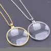 Zincirler 1pcs Vintage 5x büyüteç cam monokle lens kolye kolyeleri okuma yardımcı collier homme Anneler Günü hediye takı yapımı